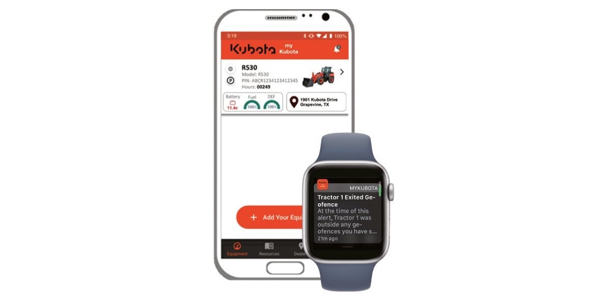 Monitor Your Equipment with the myKubota App